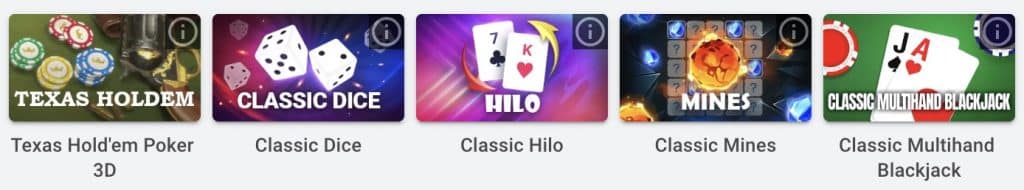 Table games at Pulsz Casino