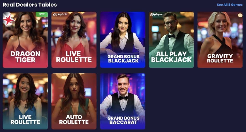 Real Dealers Tables at Spree Casino